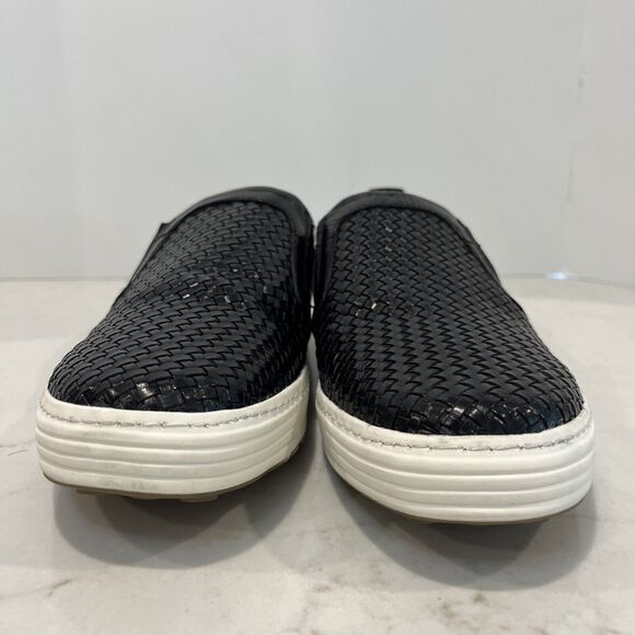 Spring Step Mens Sz 41 8 8.5 DANIELO Slip On Sneaker Loafer Black Weave Leather - Picture 3 of 14